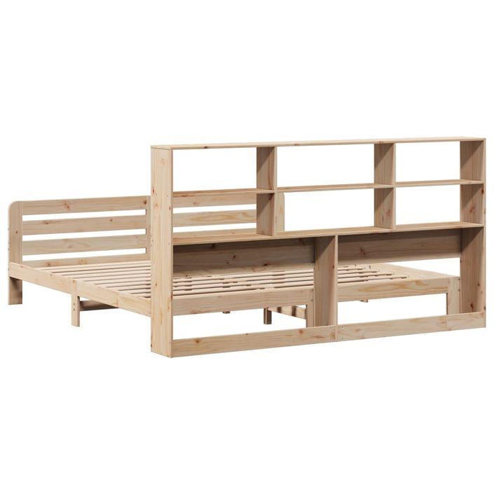 Cadre de lit sans matelas 200x200 cm bois massif de pin - Photo n°6