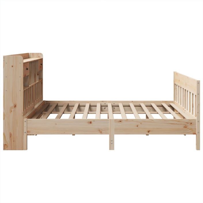 Cadre de lit sans matelas 200x200 cm bois massif de pin - Photo n°7