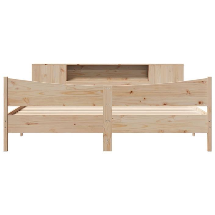 Cadre de lit sans matelas 200x200 cm bois massif de pin - Photo n°4