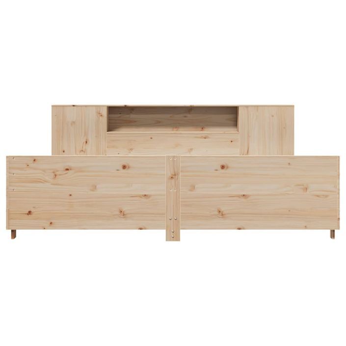 Cadre de lit sans matelas 200x200 cm bois massif de pin - Photo n°4