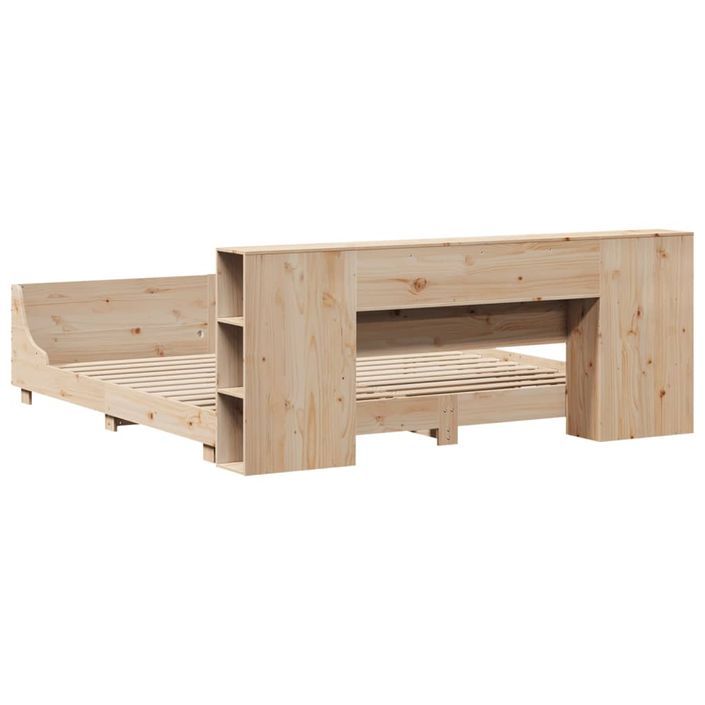 Cadre de lit sans matelas 200x200 cm bois massif de pin - Photo n°8