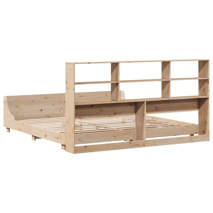 Cadre de lit sans matelas 200x200 cm bois massif de pin - Photo n°8