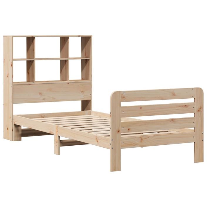 Cadre de lit sans matelas 75x190 cm bois de pin massif - Photo n°3