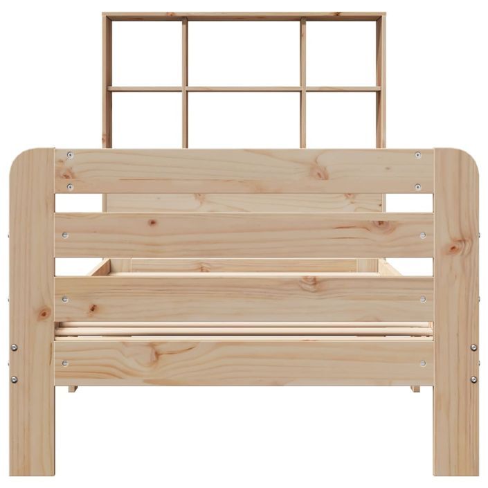 Cadre de lit sans matelas 75x190 cm bois de pin massif - Photo n°4