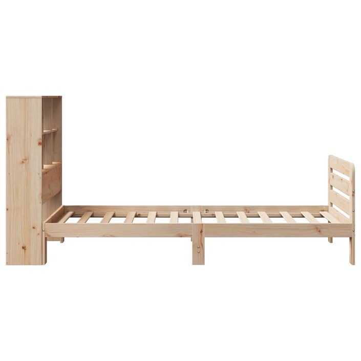 Cadre de lit sans matelas 75x190 cm bois de pin massif - Photo n°5