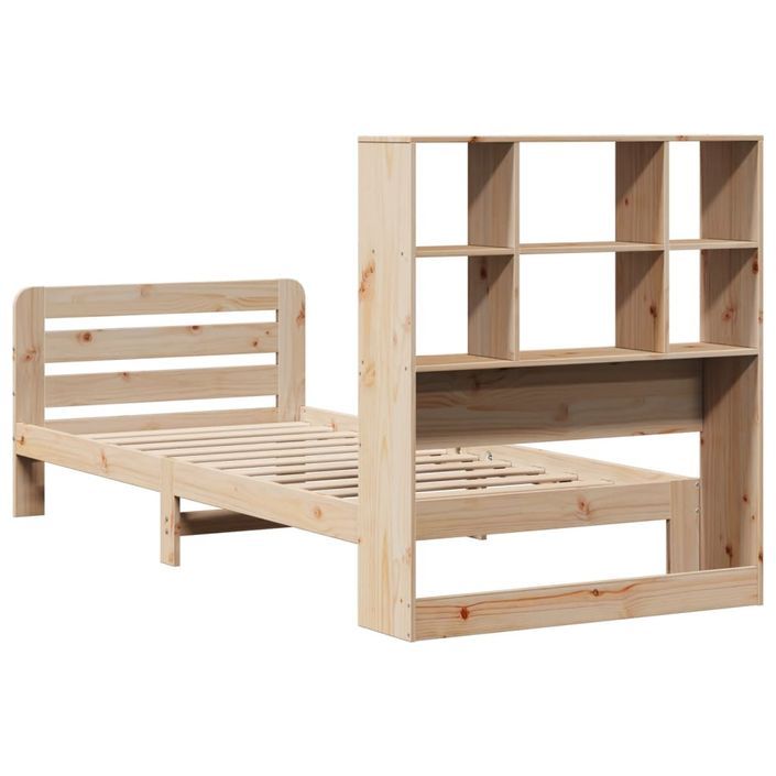 Cadre de lit sans matelas 75x190 cm bois de pin massif - Photo n°6