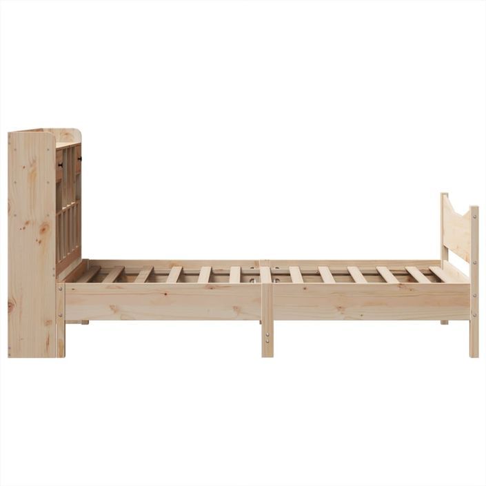 Cadre de lit sans matelas 75x190 cm bois de pin massif - Photo n°7