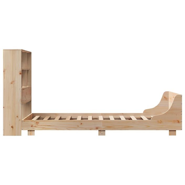 Cadre de lit sans matelas 75x190 cm bois de pin massif - Photo n°7