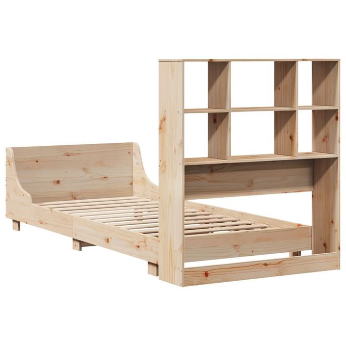 Cadre de lit sans matelas 75x190 cm bois de pin massif - Photo n°8