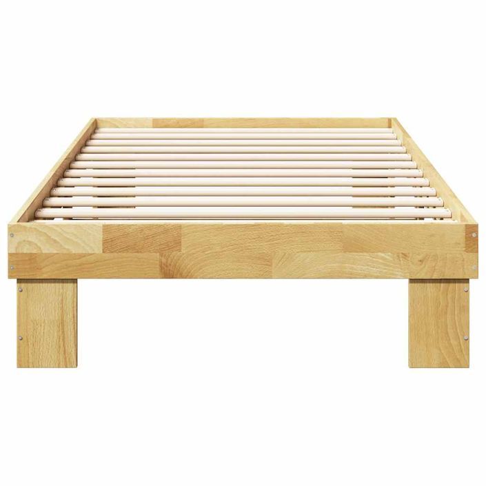 Cadre de lit sans matelas 75x190 cm bois massif de chêne - Photo n°6