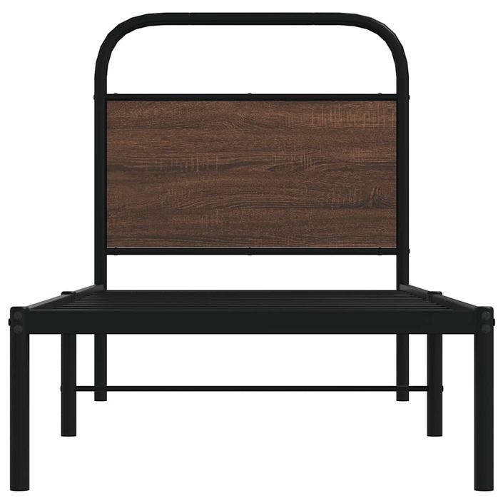 Cadre de lit sans matelas 75x190cm chêne marron bois ingénierie - Photo n°5