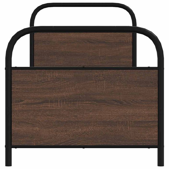 Cadre de lit sans matelas 75x190cm chêne marron bois ingénierie - Photo n°5