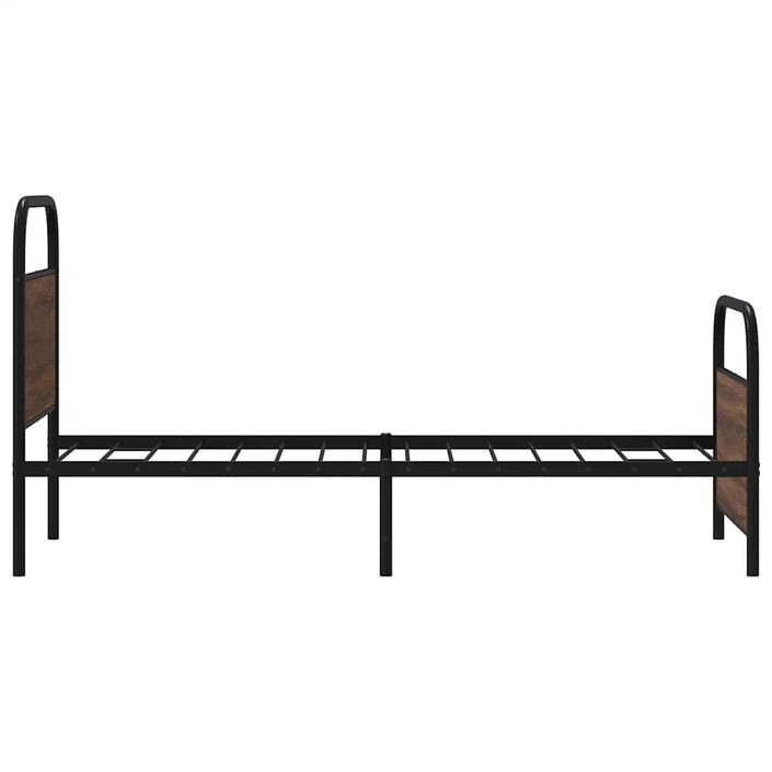 Cadre de lit sans matelas 75x190cm chêne marron bois ingénierie - Photo n°6