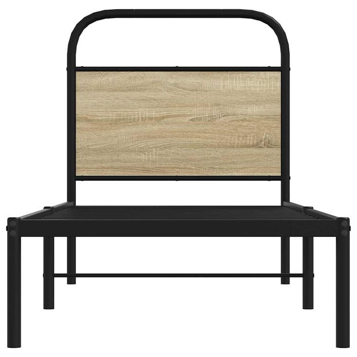 Cadre de lit sans matelas 75x190cm chêne sonoma bois ingénierie - Photo n°4