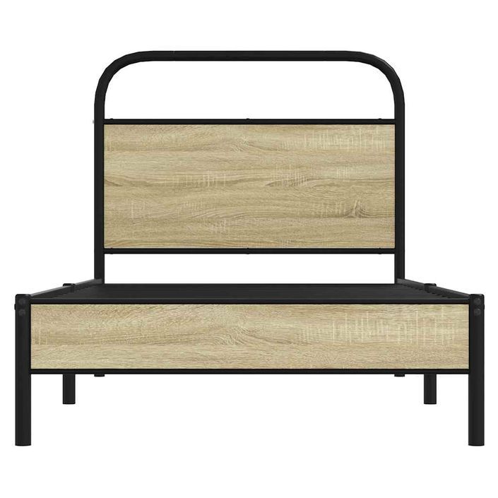 Cadre de lit sans matelas 75x190cm chêne sonoma bois ingénierie - Photo n°5