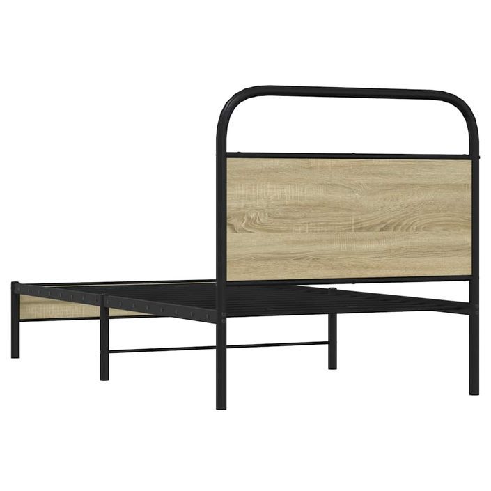 Cadre de lit sans matelas 75x190cm chêne sonoma bois ingénierie - Photo n°7