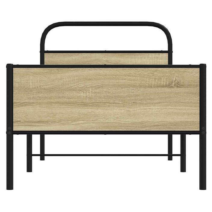 Cadre de lit sans matelas 75x190cm chêne sonoma bois ingénierie - Photo n°5