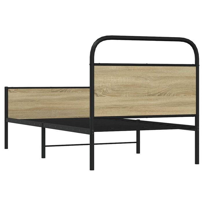 Cadre de lit sans matelas 75x190cm chêne sonoma bois ingénierie - Photo n°7