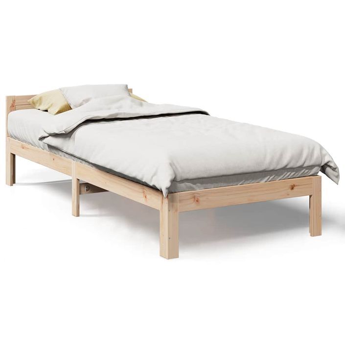 Cadre de lit sans matelas 80x200 cm bois massif de pin - Photo n°2