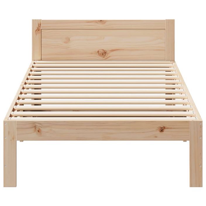 Cadre de lit sans matelas 80x200 cm bois massif de pin - Photo n°5