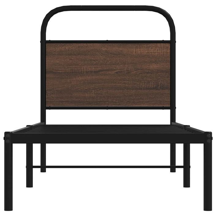 Cadre de lit sans matelas 80x200cm chêne marron bois ingénierie - Photo n°5