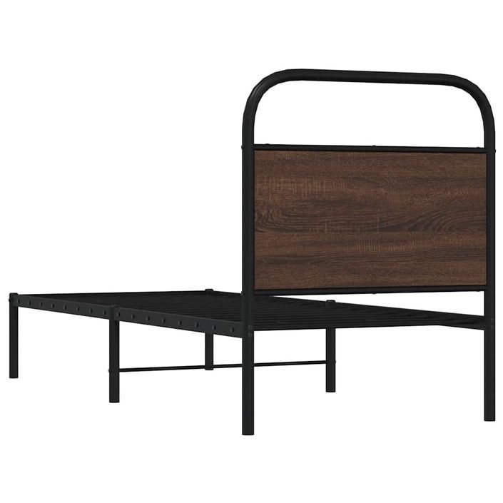 Cadre de lit sans matelas 80x200cm chêne marron bois ingénierie - Photo n°7