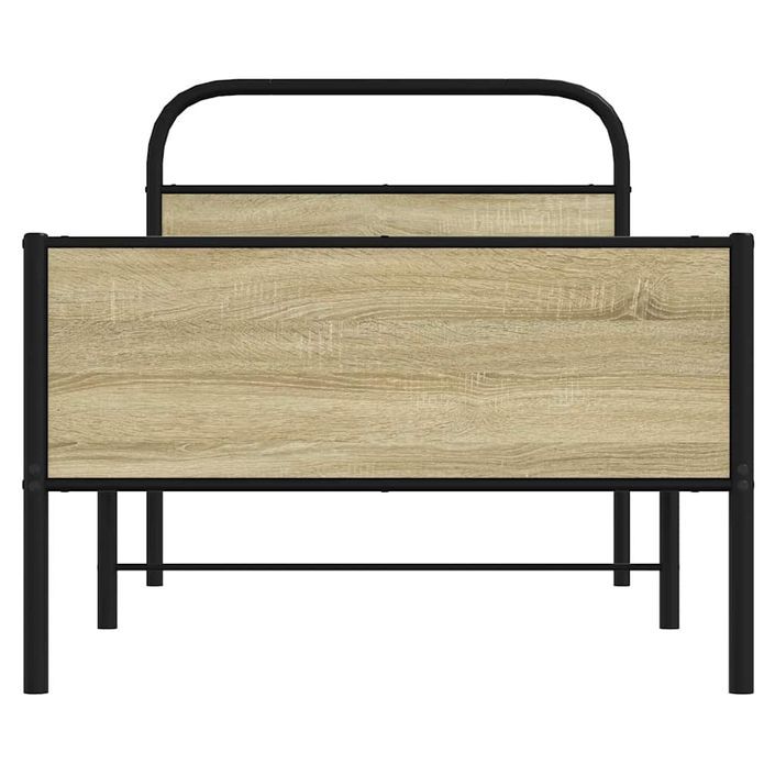 Cadre de lit sans matelas 80x200cm chêne sonoma bois ingénierie - Photo n°5