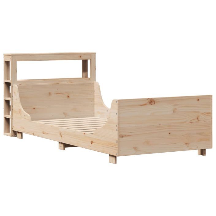 Cadre de lit sans matelas 90x190 cm bois de pin massif - Photo n°3