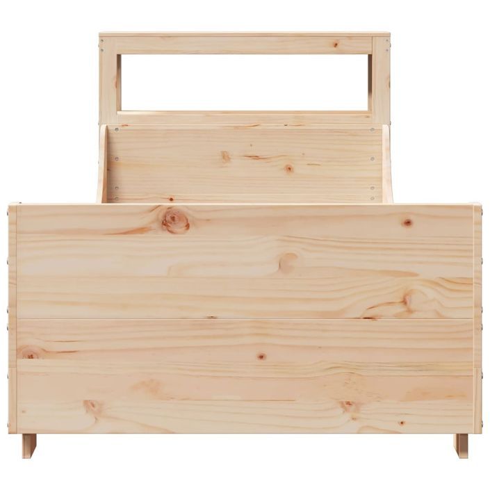 Cadre de lit sans matelas 90x190 cm bois de pin massif - Photo n°4