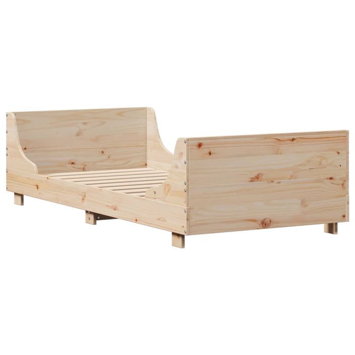 Cadre de lit sans matelas 90x190 cm bois de pin massif - Photo n°5