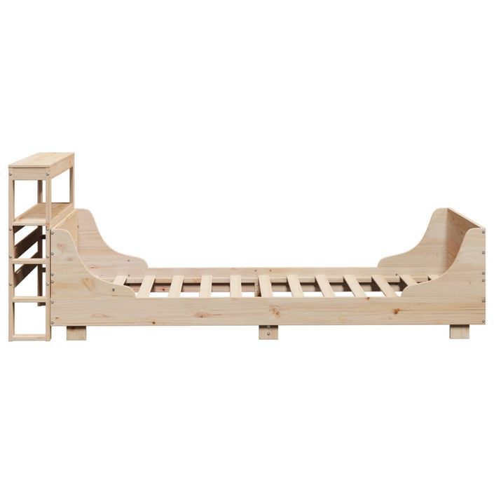 Cadre de lit sans matelas 90x190 cm bois de pin massif - Photo n°7