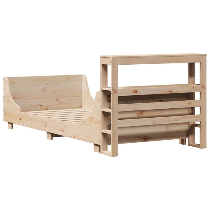 Cadre de lit sans matelas 90x190 cm bois de pin massif - Photo n°8