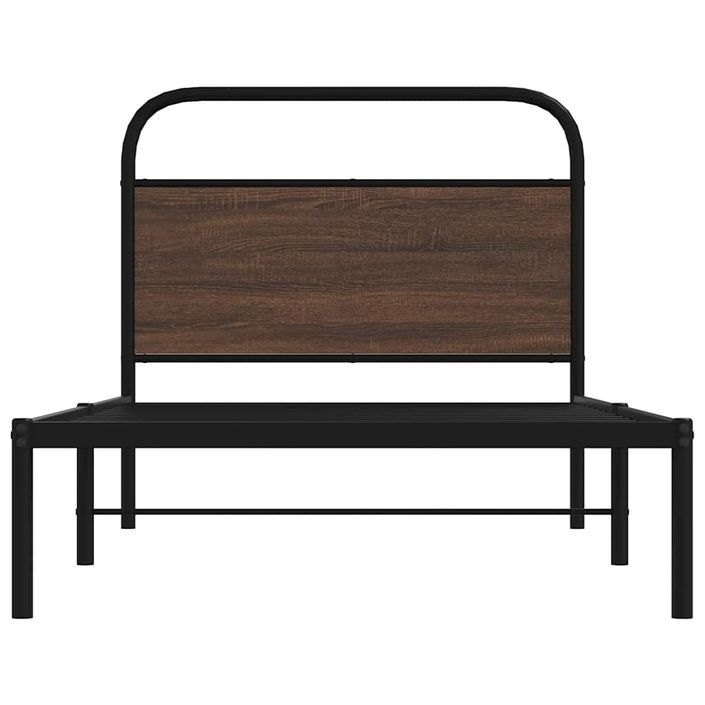 Cadre de lit sans matelas 90x190cm chêne marron bois ingénierie - Photo n°5