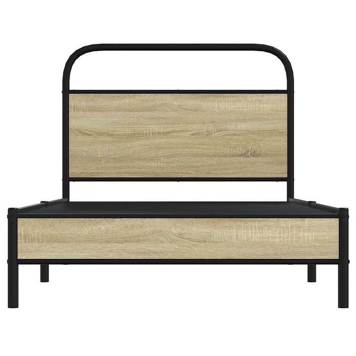 Cadre de lit sans matelas 90x190cm chêne sonoma bois ingénierie - Photo n°5