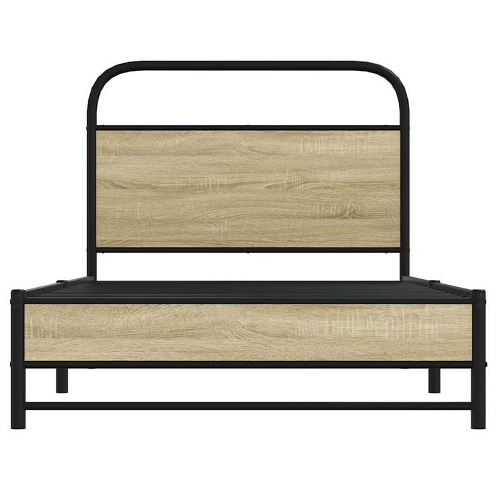 Cadre de lit sans matelas 90x190cm chêne sonoma bois ingénierie - Photo n°5