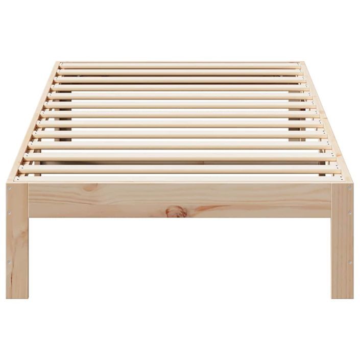 Cadre de lit sans matelas 90x200 cm bois de pin massif - Photo n°5