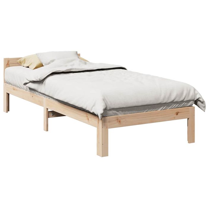 Cadre de lit sans matelas 90x200 cm bois de pin massif - Photo n°1