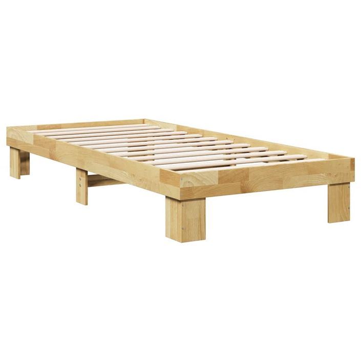 Cadre de lit sans matelas 90x200 cm bois massif de chêne - Photo n°8