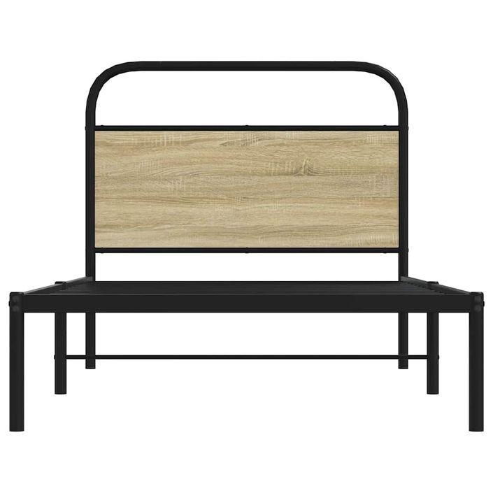 Cadre de lit sans matelas 90x200cm chêne sonoma bois ingénierie - Photo n°4