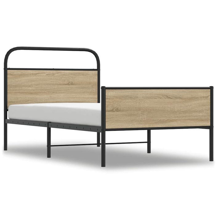 Cadre de lit sans matelas 90x200cm chêne sonoma bois ingénierie - Photo n°3