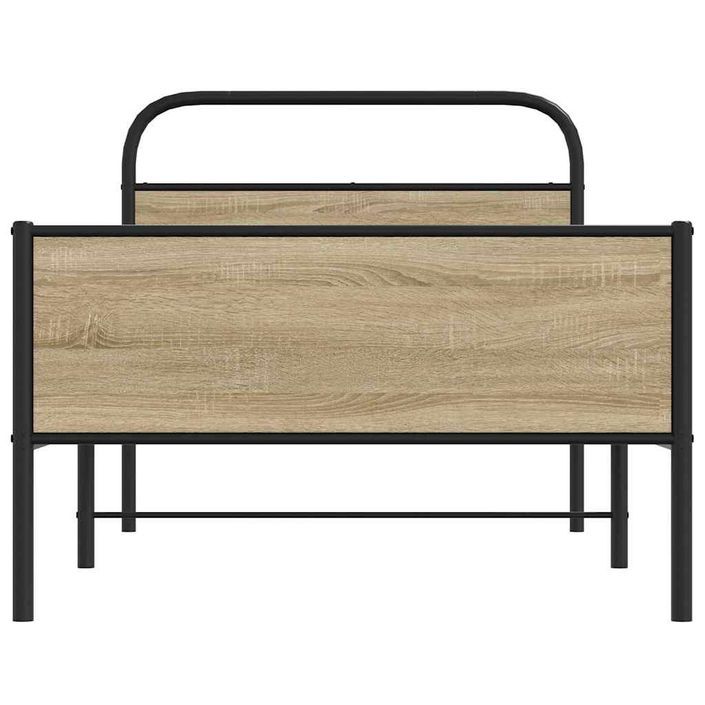 Cadre de lit sans matelas 90x200cm chêne sonoma bois ingénierie - Photo n°5