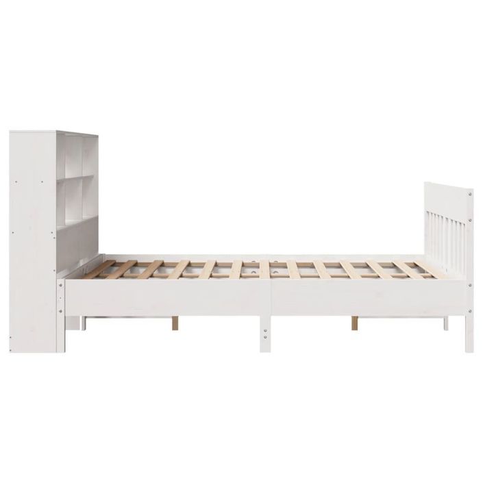 Cadre de lit sans matelas blanc 135x190 cm bois de pin massif - Photo n°7