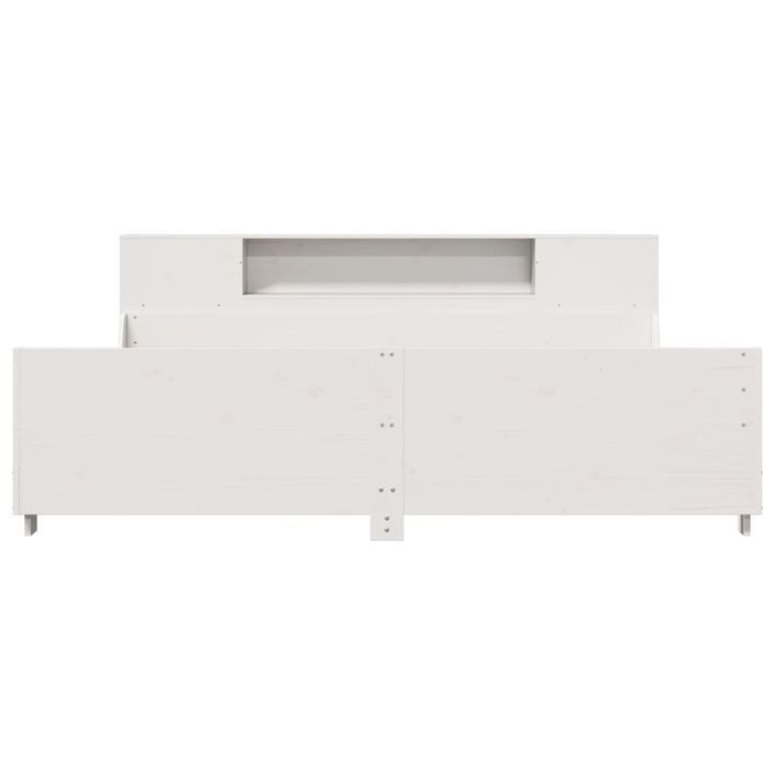 Cadre de lit sans matelas blanc 200x200 cm bois massif de pin - Photo n°4