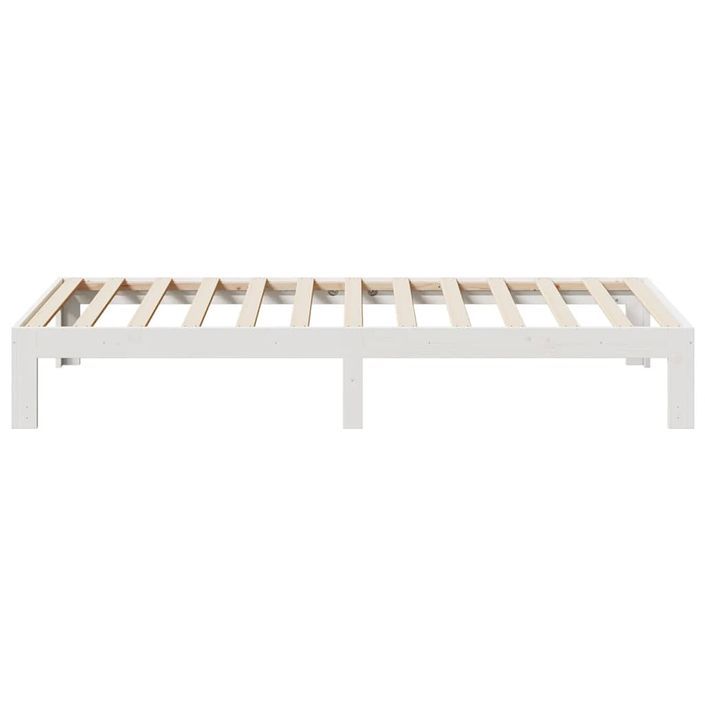 Cadre de lit sans matelas blanc 80x200 cm bois massif de pin - Photo n°6