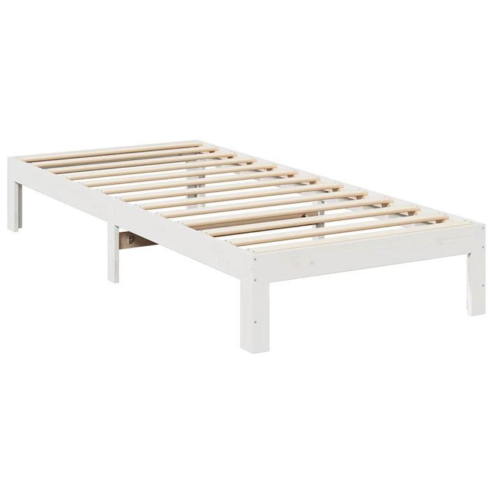 Cadre de lit sans matelas blanc 80x200 cm bois massif de pin - Photo n°7