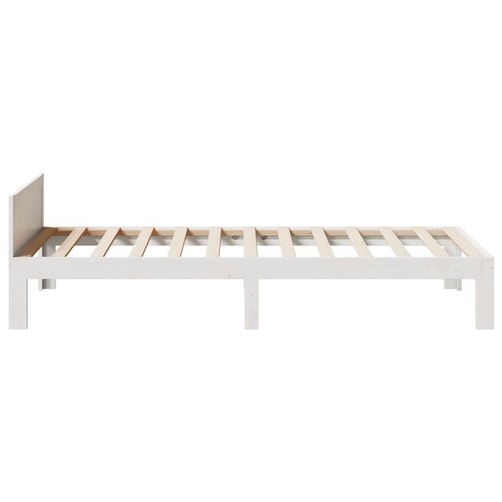 Cadre de lit sans matelas blanc 90x200 cm bois de pin massif - Photo n°6