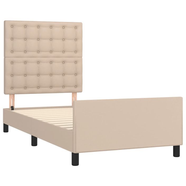 Cadre de lit sans matelas cappuccino 90x190 cm similicuir - Photo n°4