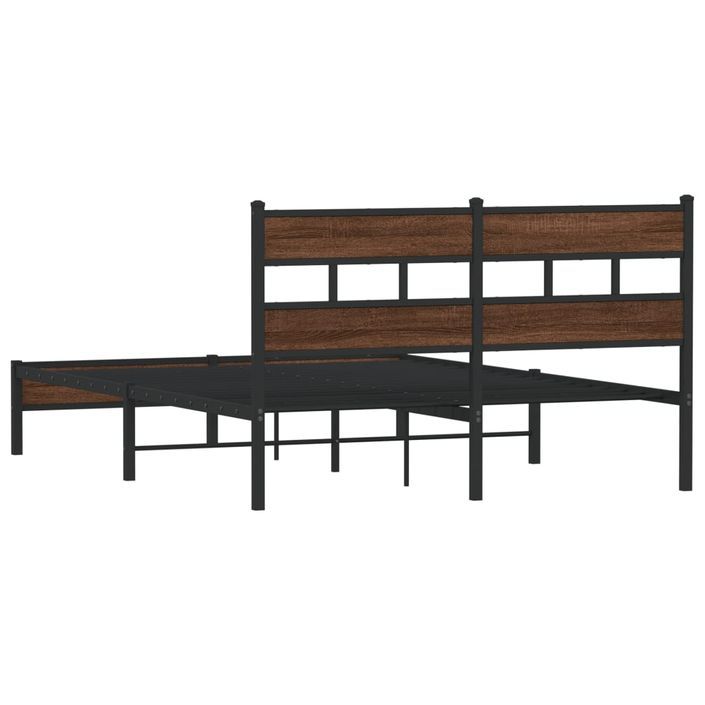 Cadre de lit sans matelas chêne marron 140x190 cm - Photo n°6