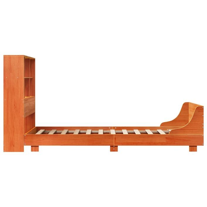 Cadre de lit sans matelas cire marron 100x200cm bois pin massif - Photo n°7