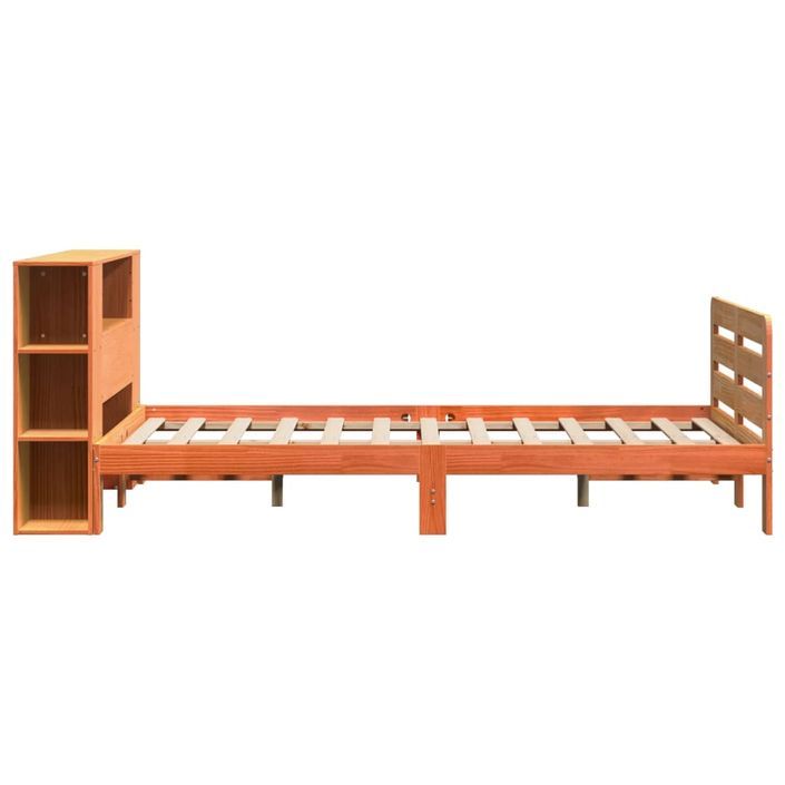 Cadre de lit sans matelas cire marron 120x190cm bois pin massif - Photo n°7